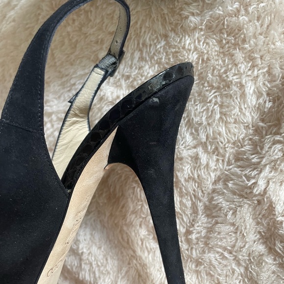 JIMMY CHOO 072CLUE Suede/Snake Black Heels Size 7.5 - Picture 5 of 7